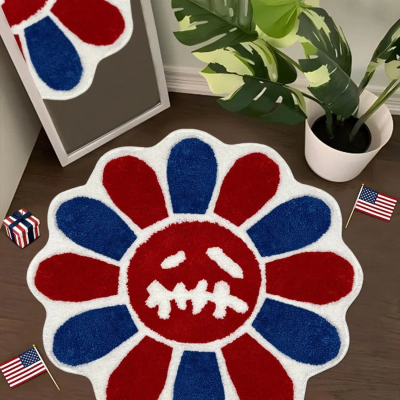 Gothic Sunflower Non-Slip Floor Mat Absorbent Bathroom Living Room Bedroom Bedside Carpet Home Decorative Rug