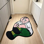 Fun Cartoon Character Irregular-Shaped Rug Home Decor Bedroom Bedside Floor Mat Soft Comfortable Carpet Washable Easy Clean