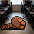 Creative Cartoon Irregular Monkey Rug Trendy Unique Decor for Gaming Rooms Soft Comfortable Carpet Home Bedroom Bedside Mat