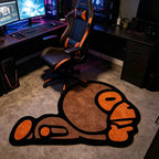 Creative Cartoon Irregular Monkey Rug Trendy Unique Decor for Gaming Rooms Soft Comfortable Carpet Home Bedroom Bedside Mat