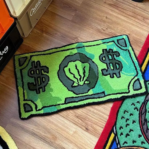 VIKAMA Creative Dollar Carpet Non-Slip Soft Entrance Porch Doormat Bedroom Playroom Bathroom Floor Mat Home Decoration