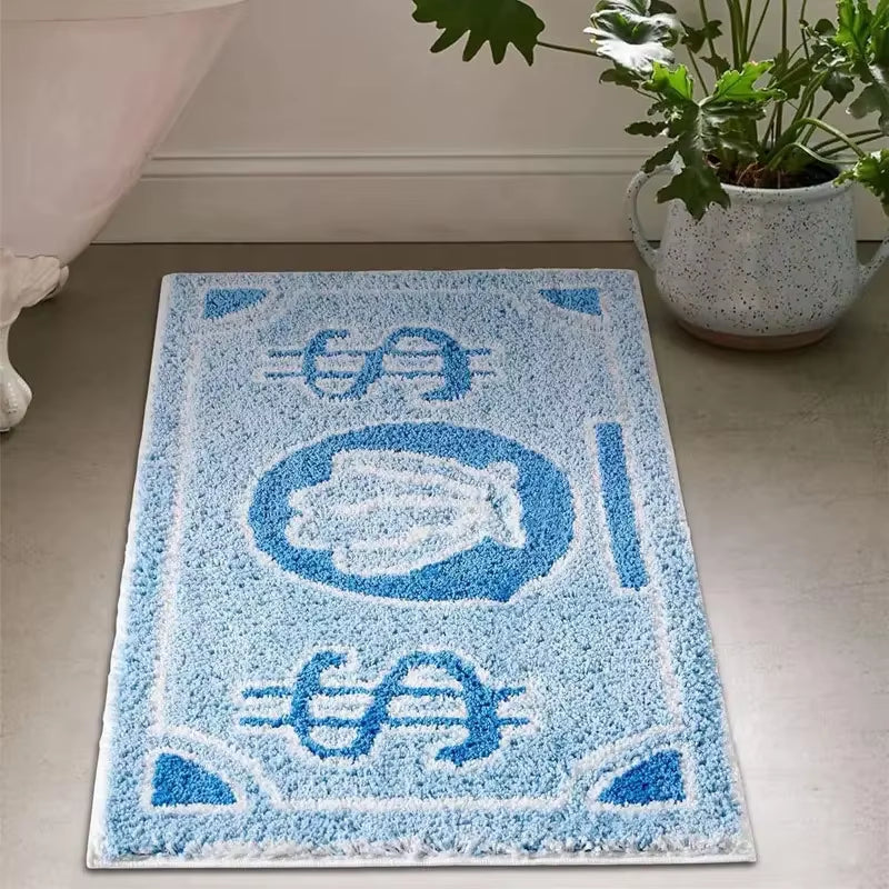 VIKAMA Creative Dollar Carpet Non-Slip Soft Entrance Porch Doormat Bedroom Playroom Bathroom Floor Mat Home Decoration