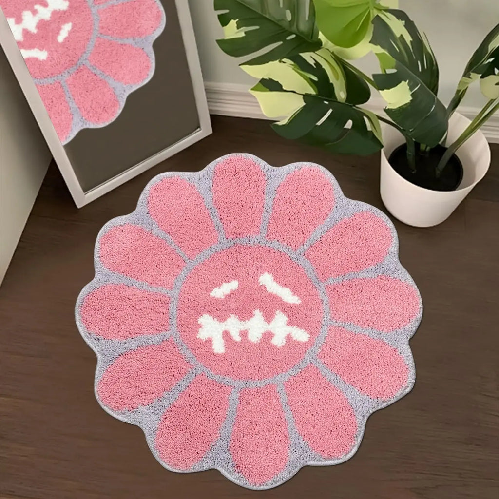 Gothic Sunflower Non-Slip Floor Mat Absorbent Bathroom Living Room Bedroom Bedside Carpet Home Decorative Rug