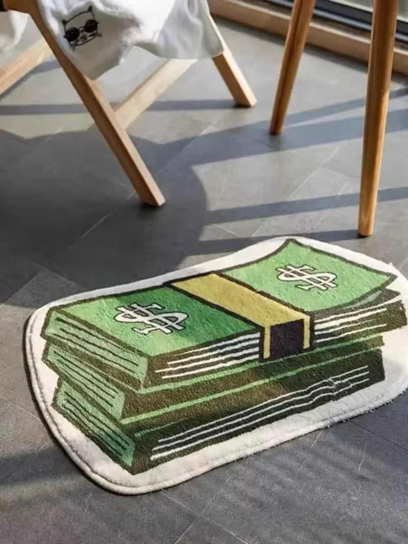 VIKAMA Creative Dollar Carpet Non-Slip Soft Entrance Porch Doormat Bedroom Playroom Bathroom Floor Mat Home Decoration